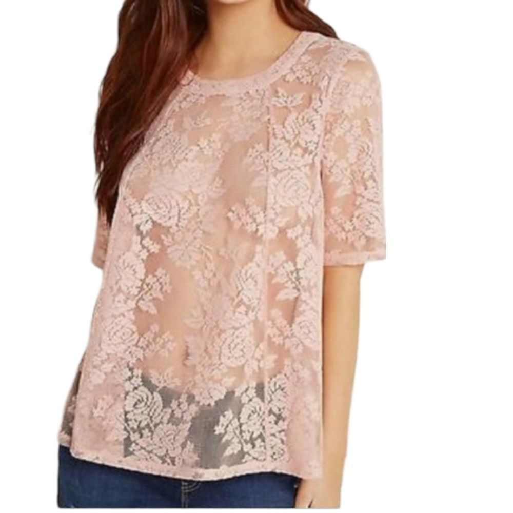 BCBGENERATION Floral Lace Open-back Top Size XSMALL